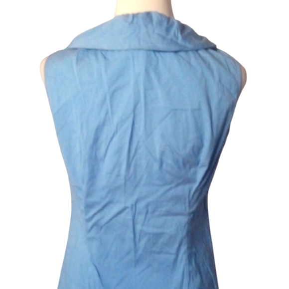 Lafayette 148 Sleeveless Ruffle Neck Blouse Button Front Cotton Blend Size 2 - Picture 5 of 8